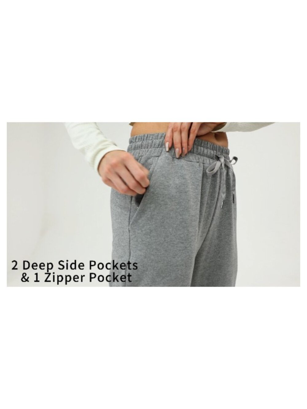 Womens Cotton Blend Sweatpants Straight Leg Yoga Lounge Pants - Picture 6 of 6